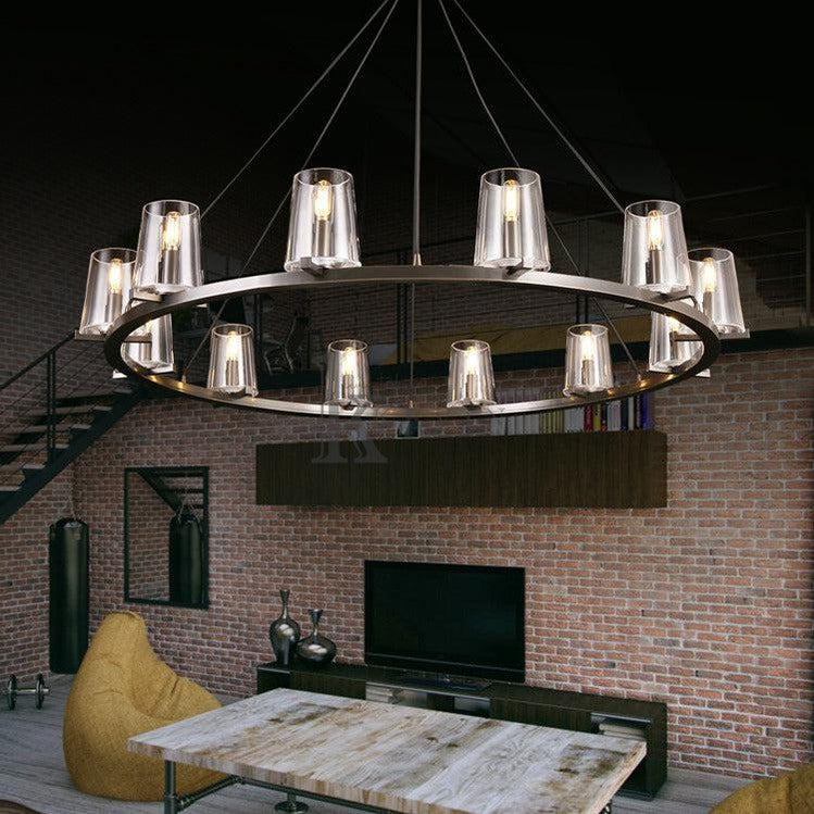 Korle Modern Round Clear Glass Chandelier 36", 48", 60" chandelier Kevin Studio Inc