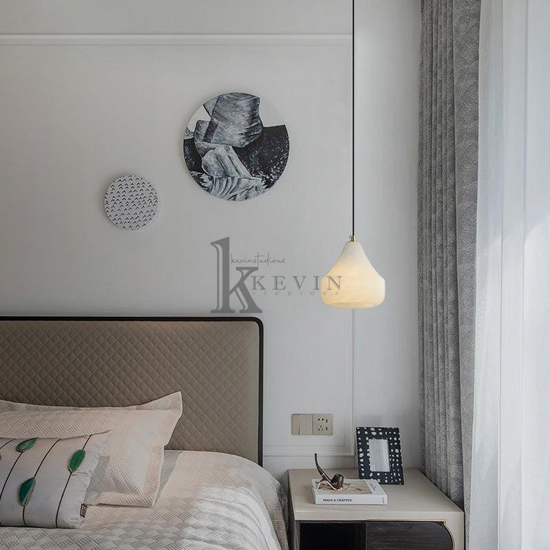 Felix Small Alabaster Pendant Light Besides Bed Pendant Light Kevin Studio Inc
