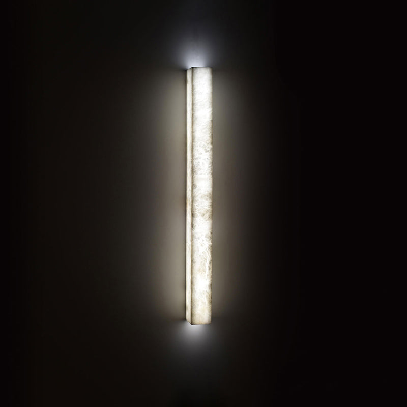 Flor Rectangular Modern Alabaster Wall Light Besides Bed Wall Light Fixtures Kevin Studio Inc 31.1" H