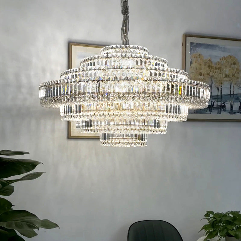 Luxury Cake Shape Living Room Crystal Chandelier Chandelier Kevin Studio Inc
