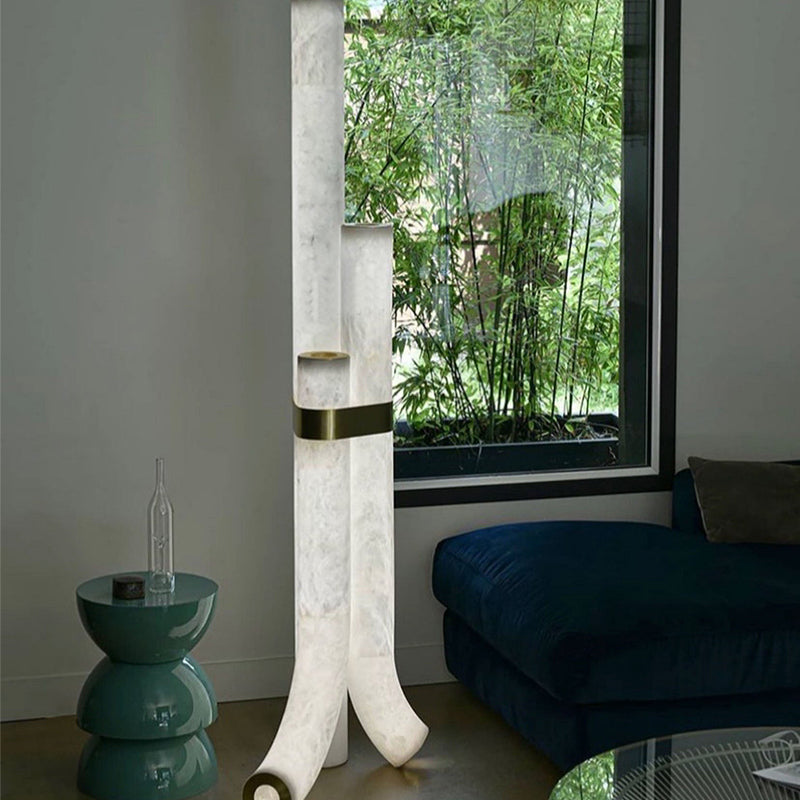 Keturah Modern Artistic Alabaster Floor Lamp For Living Room Chandelier Kevin Studio Inc