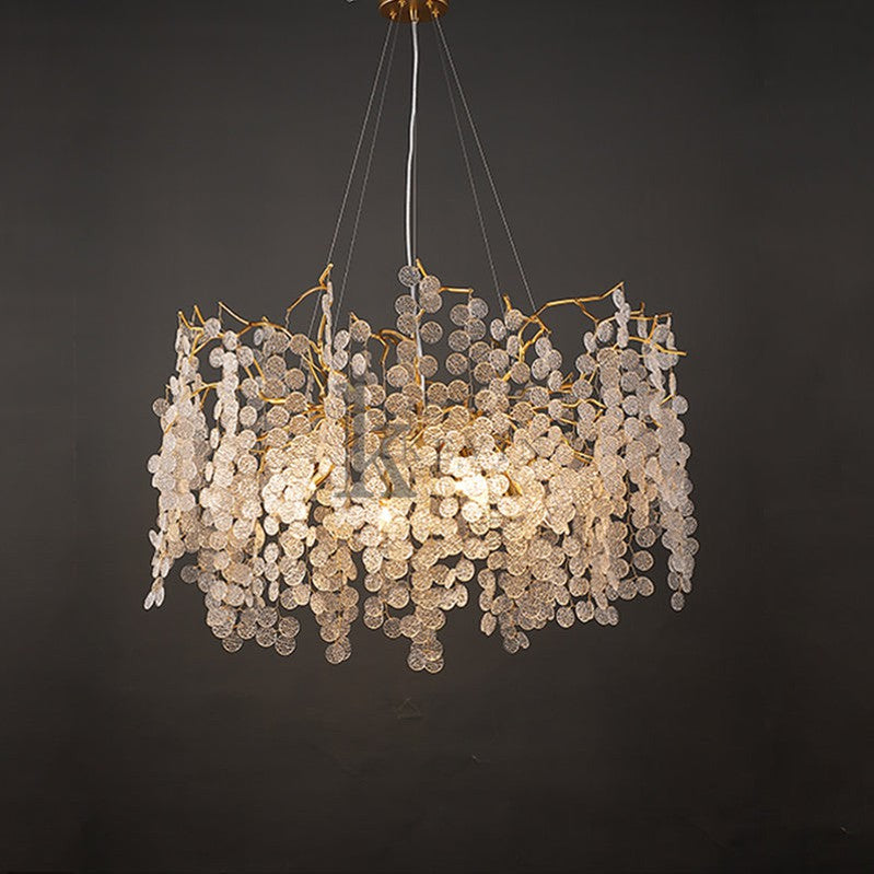 Una Tree Branch Chandelier Pendant Lighting Round Ceiling Light 31.5" D Branch Chandelier Kevin Studio Inc