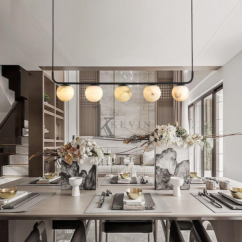 Koltin Modern Alabaster Global Kitchen Island Pendant 5 Lights Kevin Studio Inc