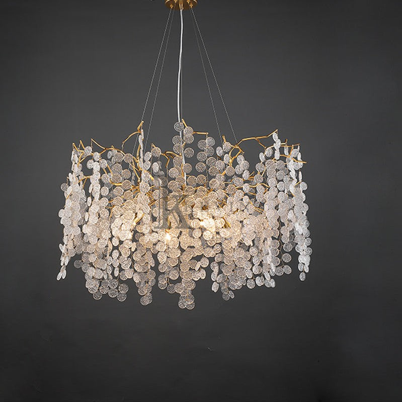 Una Tree Branch Chandelier Pendant Lighting Round Ceiling Light 31.5" D Branch Chandelier Kevin Studio Inc