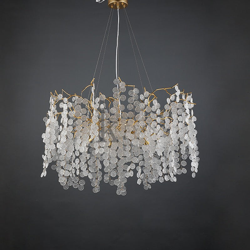 Una Tree Branch Chandelier Pendant Lighting Round Ceiling Light 31.5" D Branch Chandelier Kevin Studio Inc
