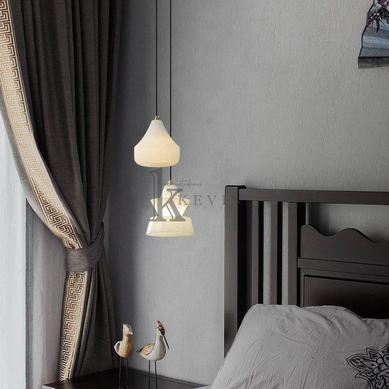 Felix Small Alabaster Pendant Light Besides Bed Pendant Light Kevin Studio Inc
