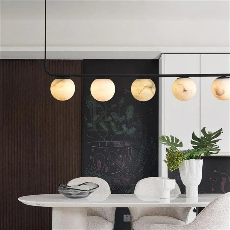 Koltin Modern Alabaster Global Kitchen Island Pendant 5 Lights Kevin Studio Inc
