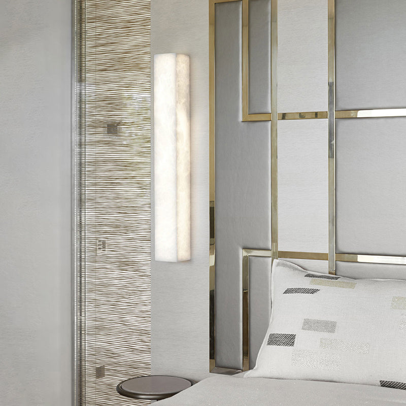 Flor Rectangular Modern Alabaster Wall Light Besides Bed Wall Light Fixtures Kevin Studio Inc