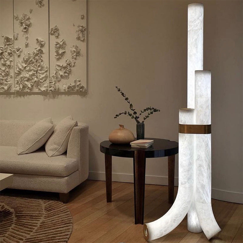 Keturah Modern Artistic Alabaster Floor Lamp For Living Room Chandelier Kevin Studio Inc