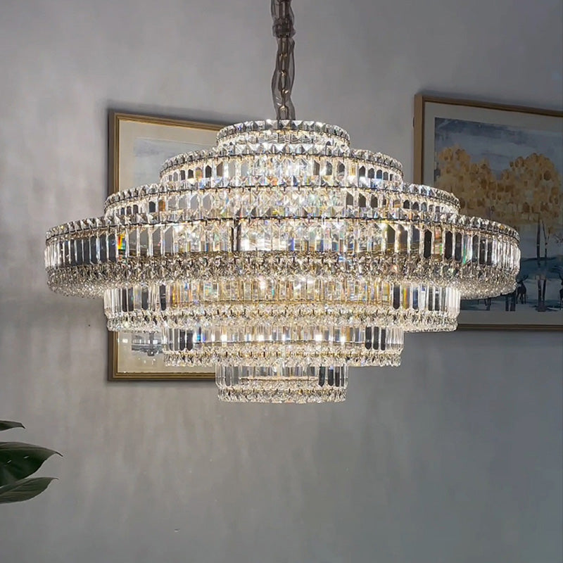 Luxury Cake Shape Living Room Crystal Chandelier Chandelier Kevin Studio Inc