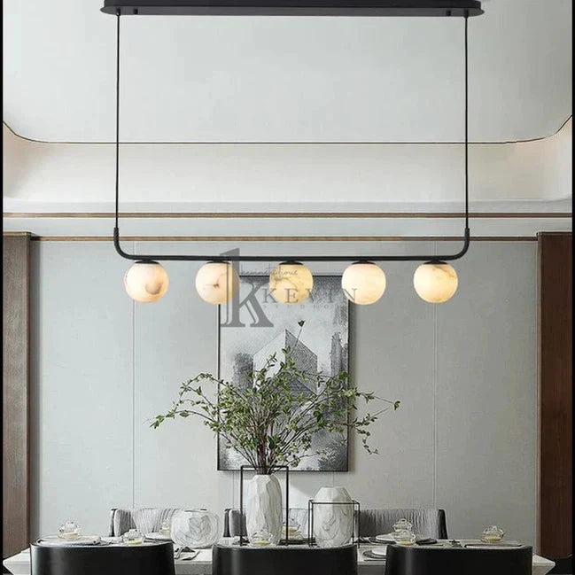 Koltin Modern Alabaster Global Kitchen Island Pendant 5 Lights Kevin Studio Inc