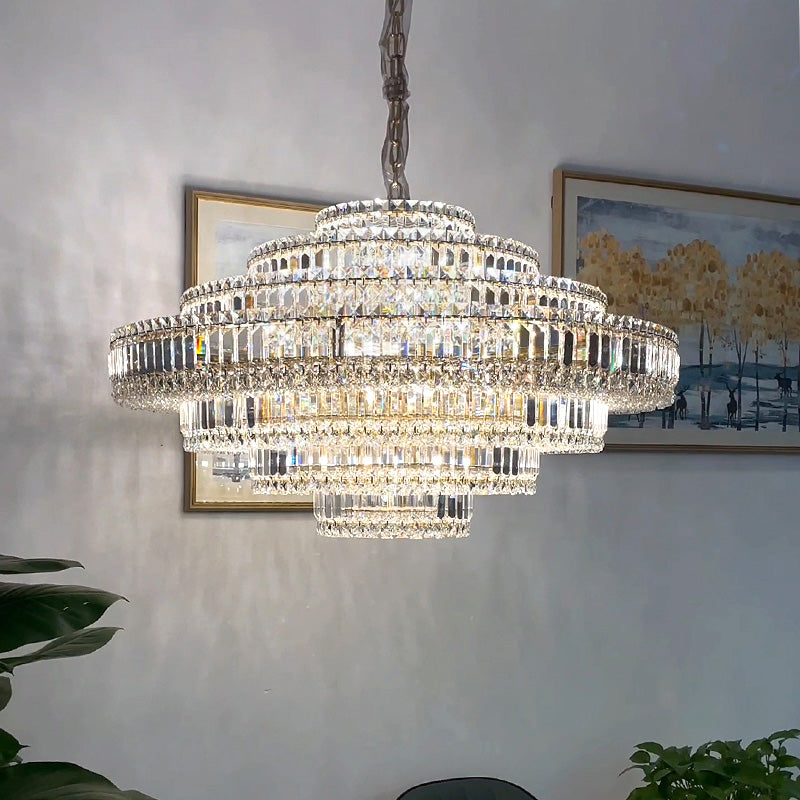 Luxury Cake Shape Living Room Crystal Chandelier Chandelier Kevin Studio Inc