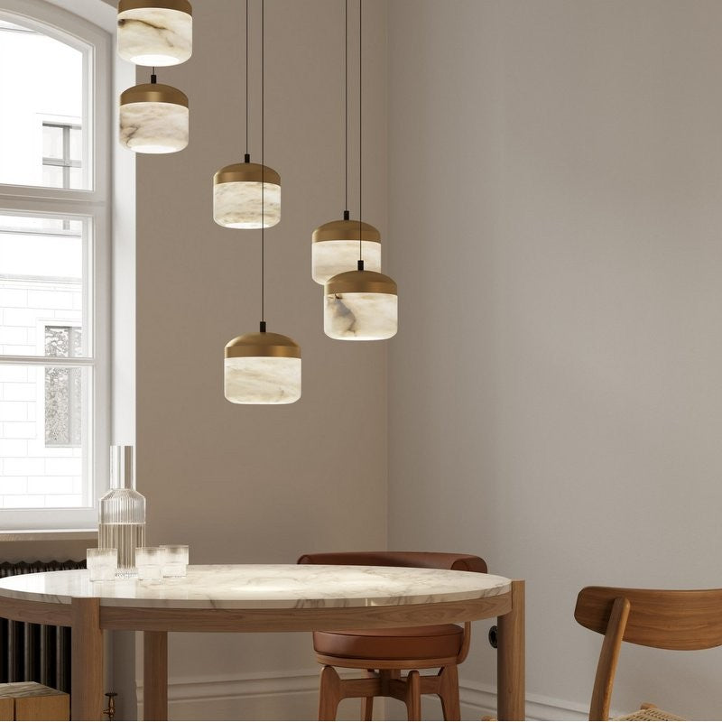 Ava Radiance - United Modern Alabaster Pendant Lamp For Staircase, Kitchen Pendant Light Chandelier Kevin Studio Inc