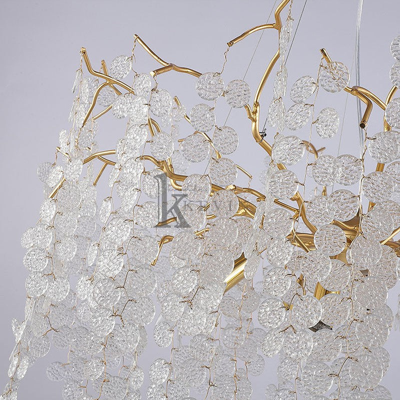 Una Tree Branch Chandelier Pendant Lighting Round Ceiling Light 31.5" D Branch Chandelier Kevin Studio Inc