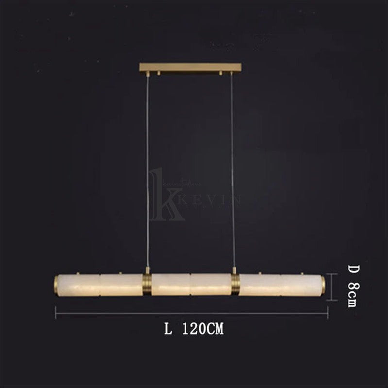 Chanavia Modern Linear Alabaster Chandelier, Chandelier Over Dining Table Pendant Light Kevin Studio Inc 47.24''L