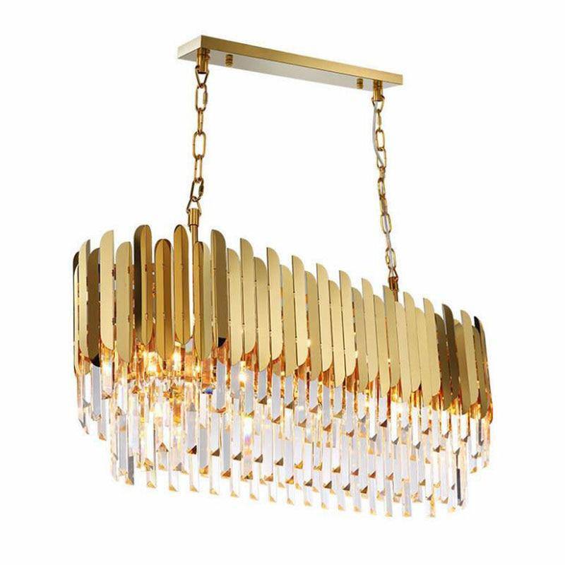 Rumi Modern Crystal Linear Chandelier For Dining Room Chandelier Kevin Studio Inc