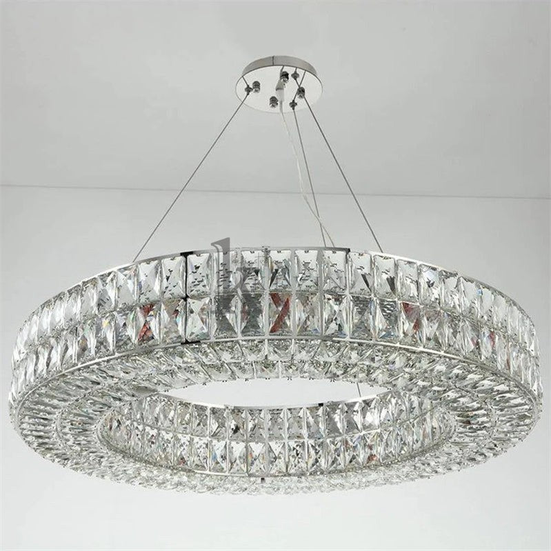 Quincy Modern Crystal Wheel Round Chandelier , Chrome, Round Crystal Chandelier For Living Room chandelier Kevin Studio Inc 40''