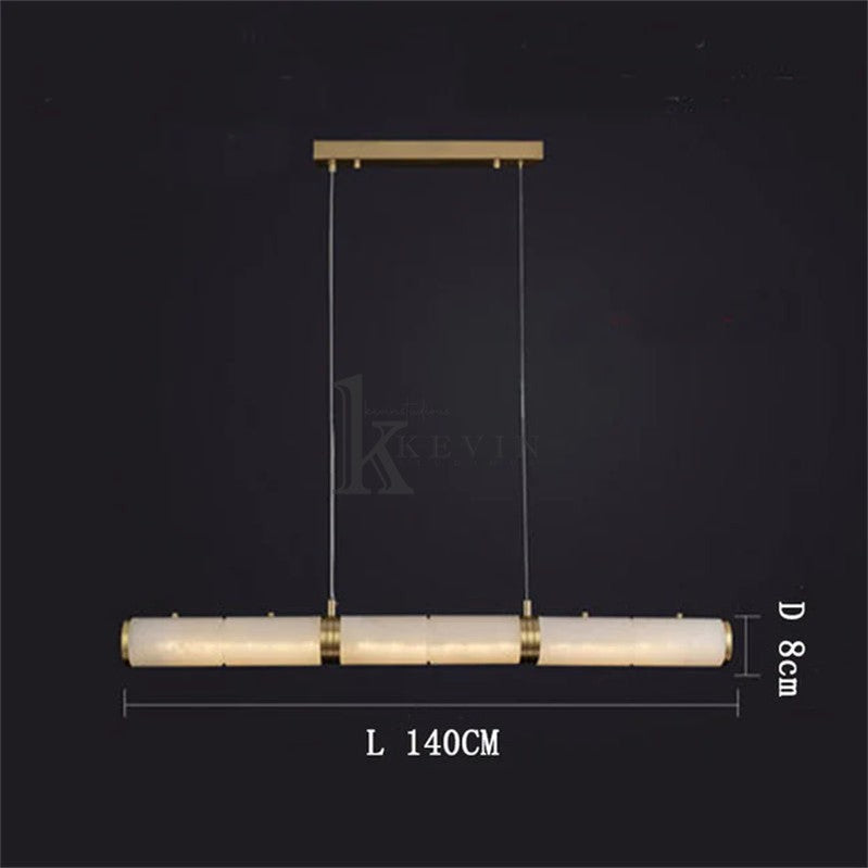 Chanavia Modern Linear Alabaster Chandelier, Chandelier Over Dining Table Pendant Light Kevin Studio Inc 55.12''L