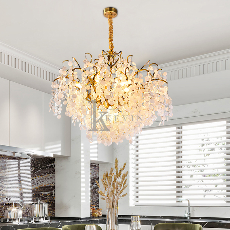 Aniya Brass branch Crystal chandelier branch chandelier Kevin Studio Inc