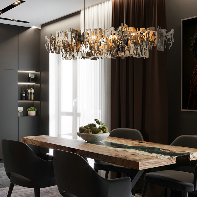 Simple Artistic Metal Dining Table Chandelier Chandelier Kevin Studio Inc