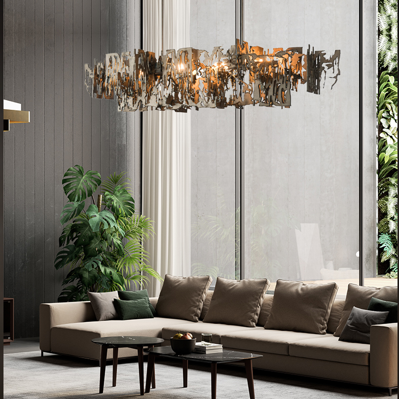 Simple Artistic Metal Dining Table Chandelier Chandelier Kevin Studio Inc