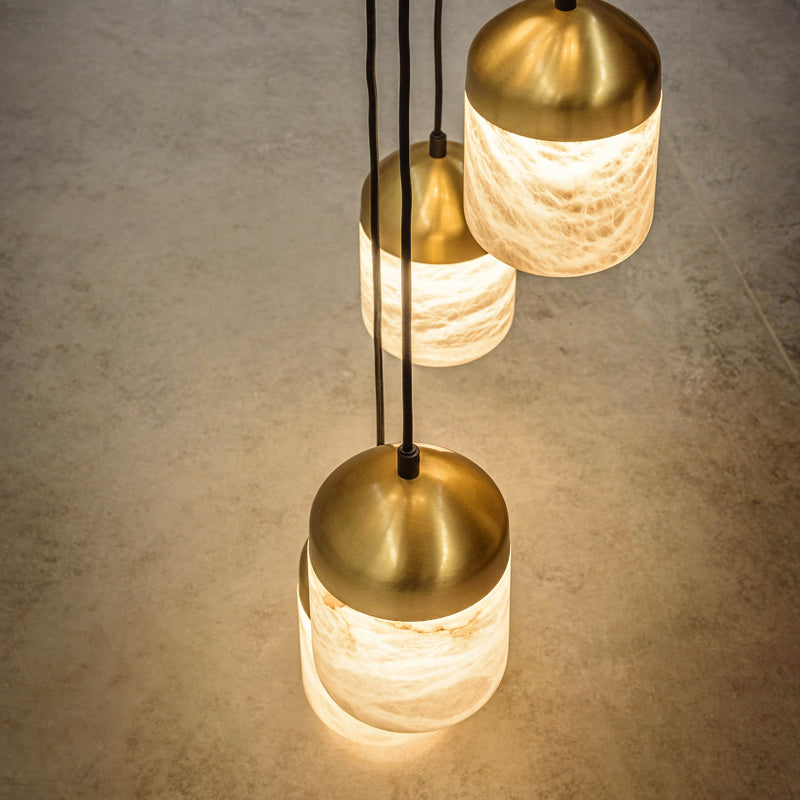 Serenity's Cascade - Modern Minimalist Alabaster Staircases Pendant Light Chandelier Kevin Studio Inc