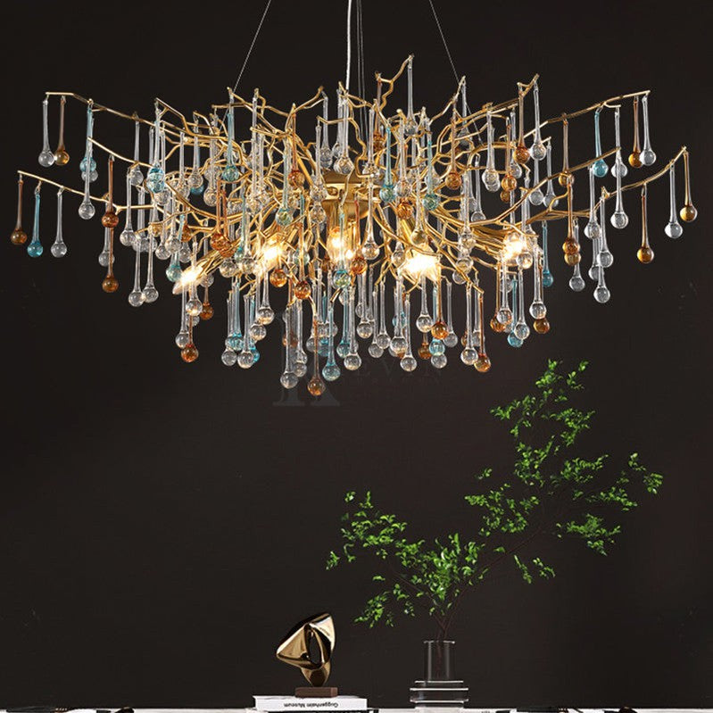 Lanny Modern Crystal Chandelier Round Branch Chandelier Lighting Branch Chandelier Kevin Studio Inc