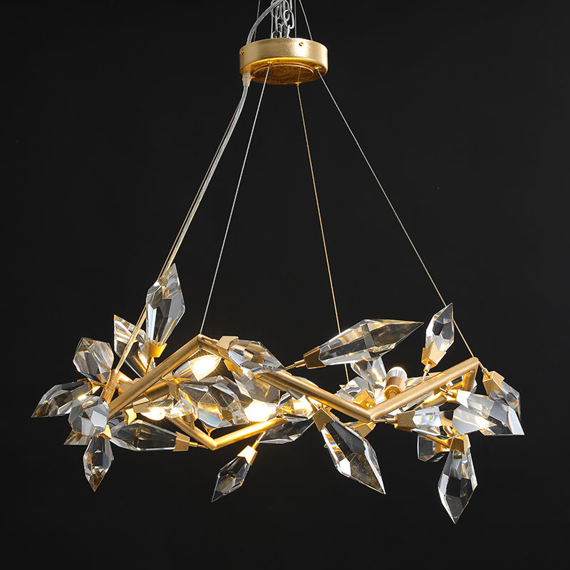 Aurelia Crystal Prism Round Crystal Chandelier 34" D Kevin Studio Gold