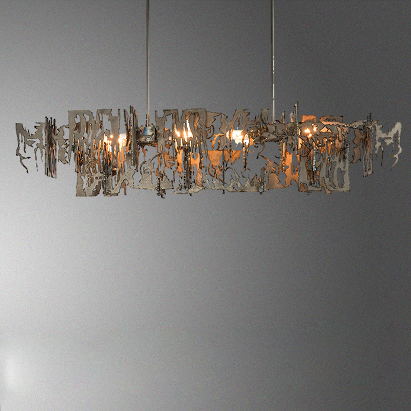 Simple Artistic Metal Dining Table Chandelier Chandelier Kevin Studio Inc