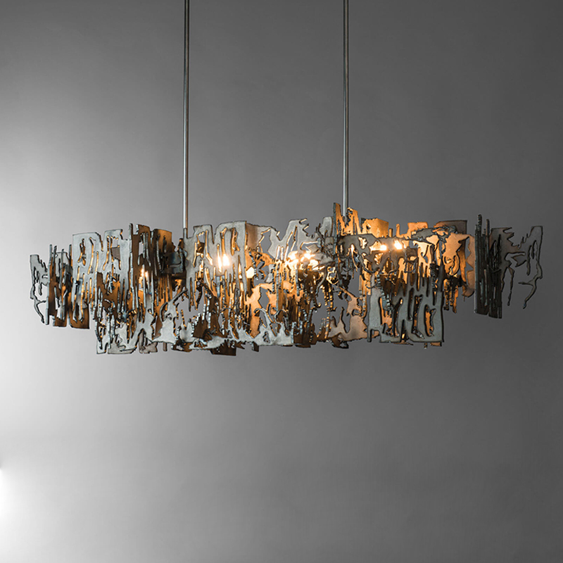 Simple Artistic Metal Dining Table Chandelier Chandelier Kevin Studio Inc