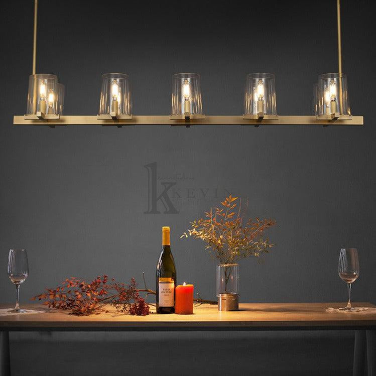 Korle Modern Clear Glass Linear Chandelier 49", 60" chandelier Kevin Studio Inc