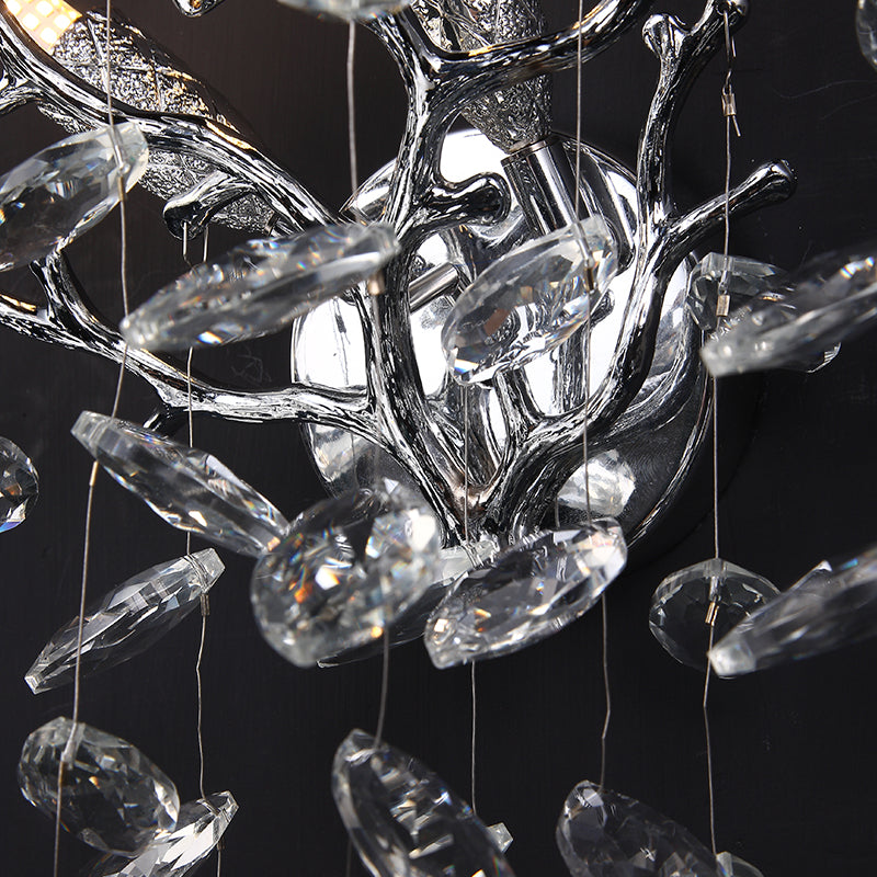 Helios Modern Stylish Crystal Wall Sconce For Bedroom, Living Room Wall Sconce Kevin Studio Inc Sliver 10"diam