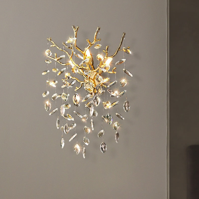 Helios Modern Stylish Crystal Wall Sconce For Bedroom, Living Room Wall Sconce Kevin Studio Inc