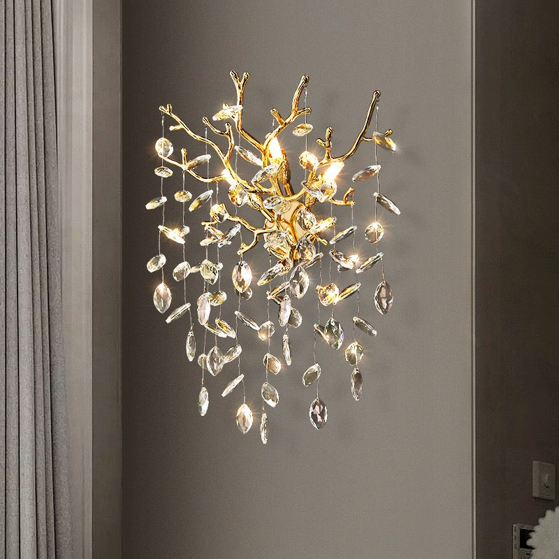 Helios Modern Stylish Crystal Wall Sconce For Bedroom, Living Room Wall Sconce Kevin Studio Inc