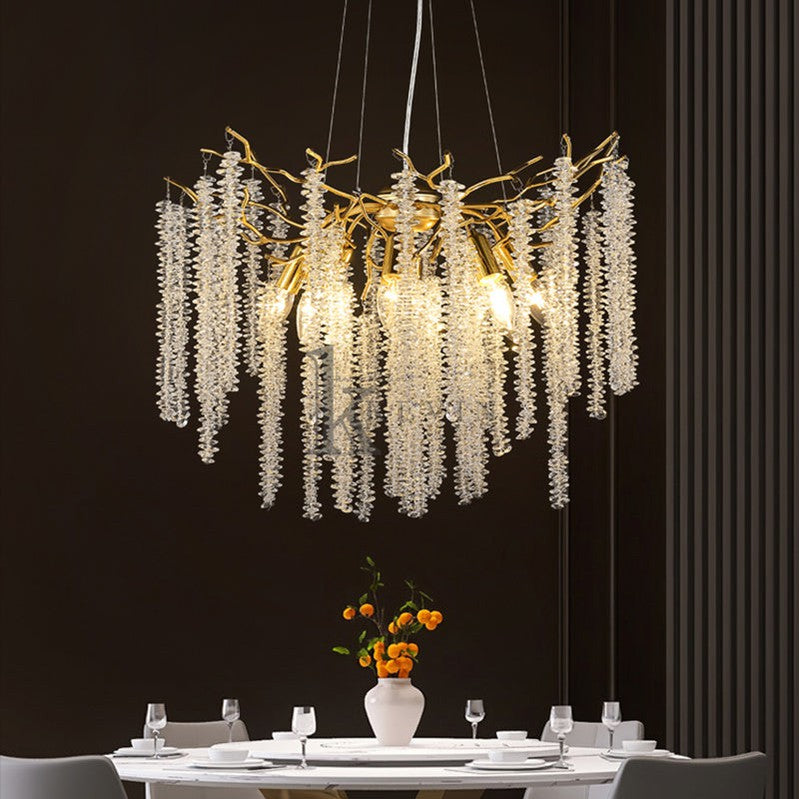 Aimee Modern K9 Pendant Crystal Round Chandelier, Tree Branch Chandelier 23.6"D Branch Chandelier Kevin Studio Inc