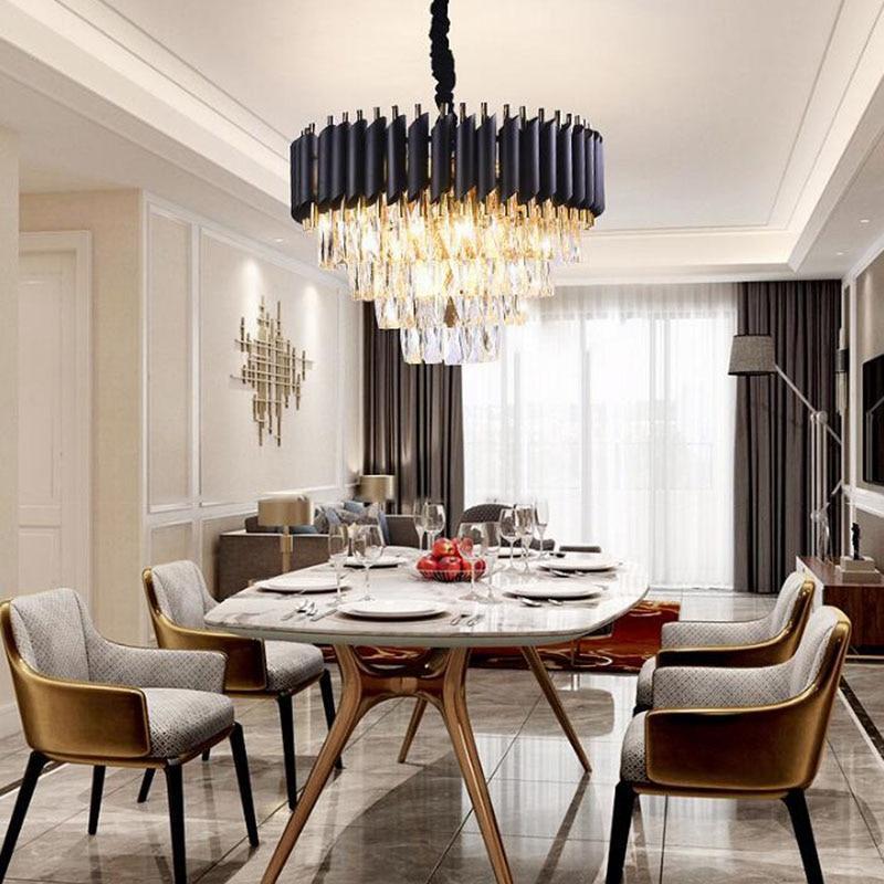 Nevaeh Modern Conical Crystal Round Chandelier Over Dining Table Chandeliers Kevin Studio Inc Diameter 31.5"x Height 19.7"