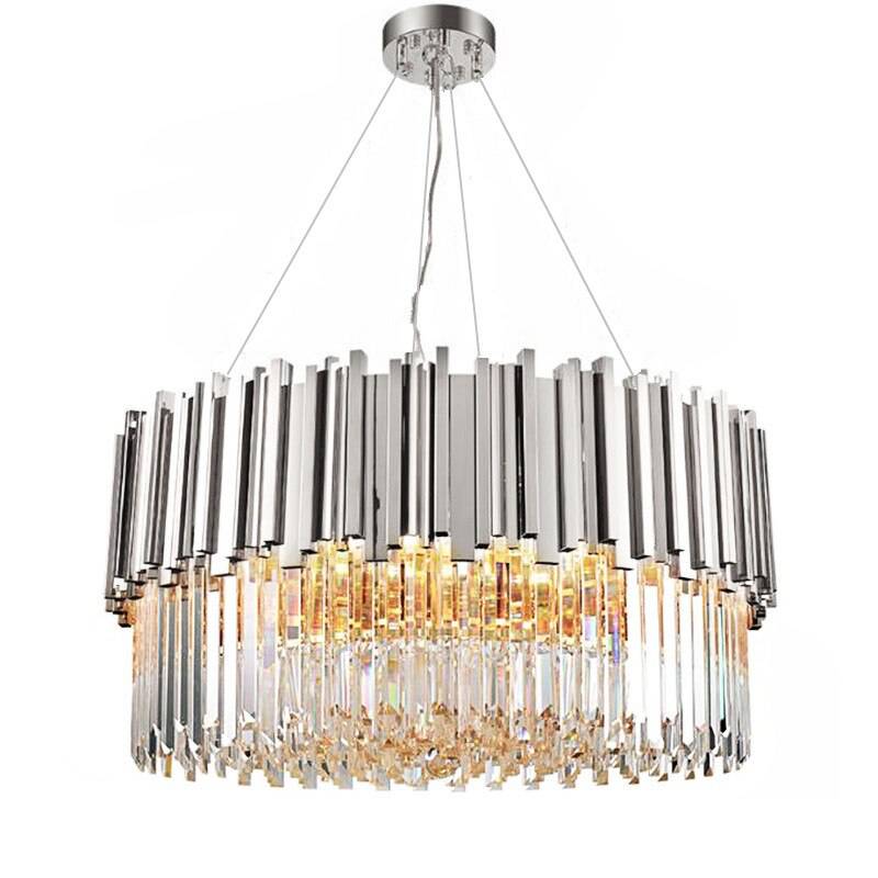 Keturah Modern Crystal Round Chandelier Polished Chrome Chandelier Kevin Studio Inc