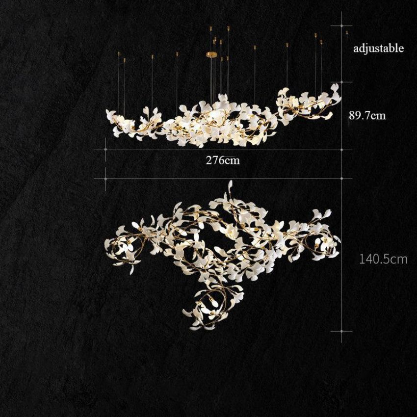 Modern Ceramic Ginkgo Leave Chandelier 4 Sizes Over Dining Table Chandelier Kevin Studio Inc