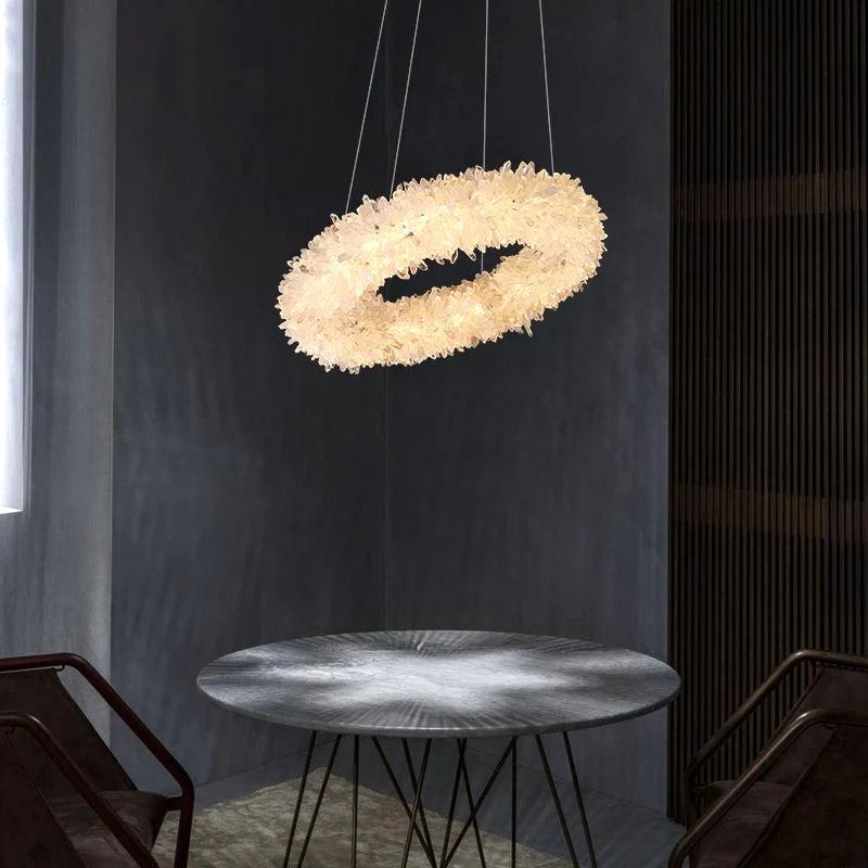 Capek Modern Rock Crystal Round Chandelier For Living Room Chandelier Kevin Studio Inc 22.1" D