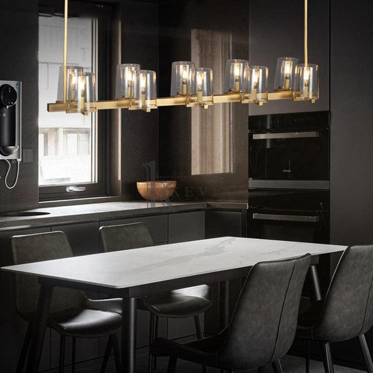 Korle Modern Clear Glass Linear Chandelier 49", 60" chandelier Kevin Studio Inc