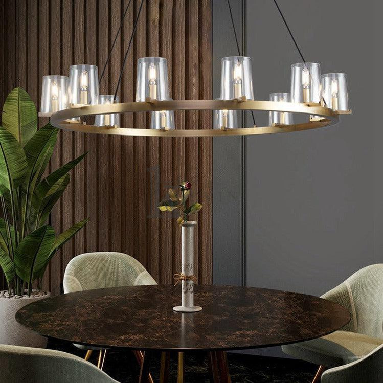 Korle Modern Round Clear Glass Chandelier 36", 48", 60" chandelier Kevin Studio Inc