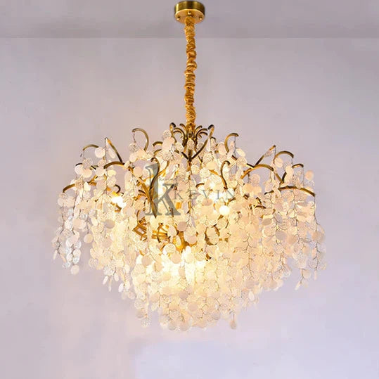 Aniya Brass branch Crystal chandelier branch chandelier Kevin Studio Inc
