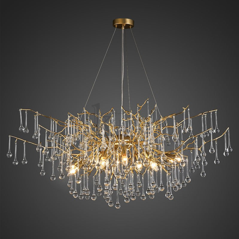 Lanny Modern Crystal Chandelier Round Branch Chandelier Lighting Branch Chandelier Kevin Studio Inc