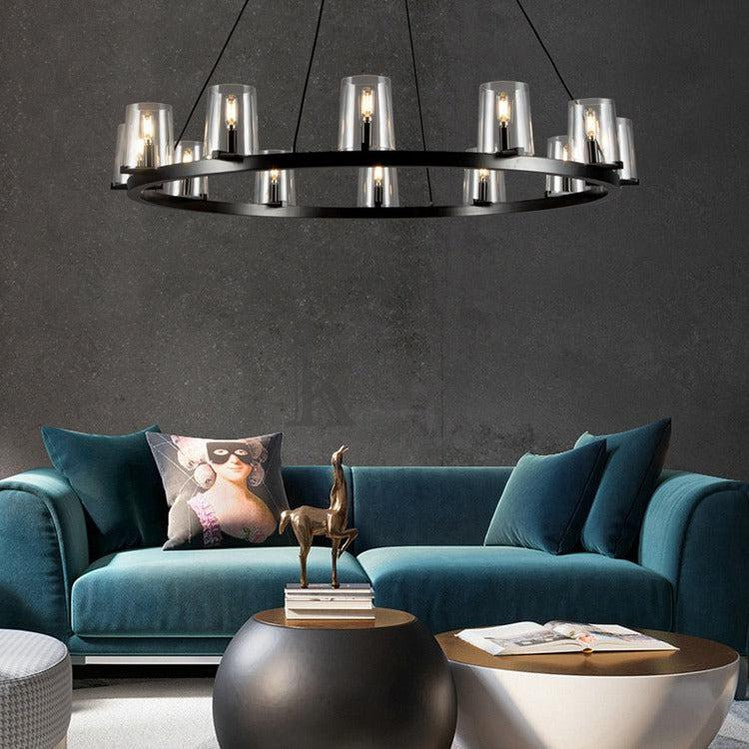 Korle Modern Round Clear Glass Chandelier 36", 48", 60" chandelier Kevin Studio Inc