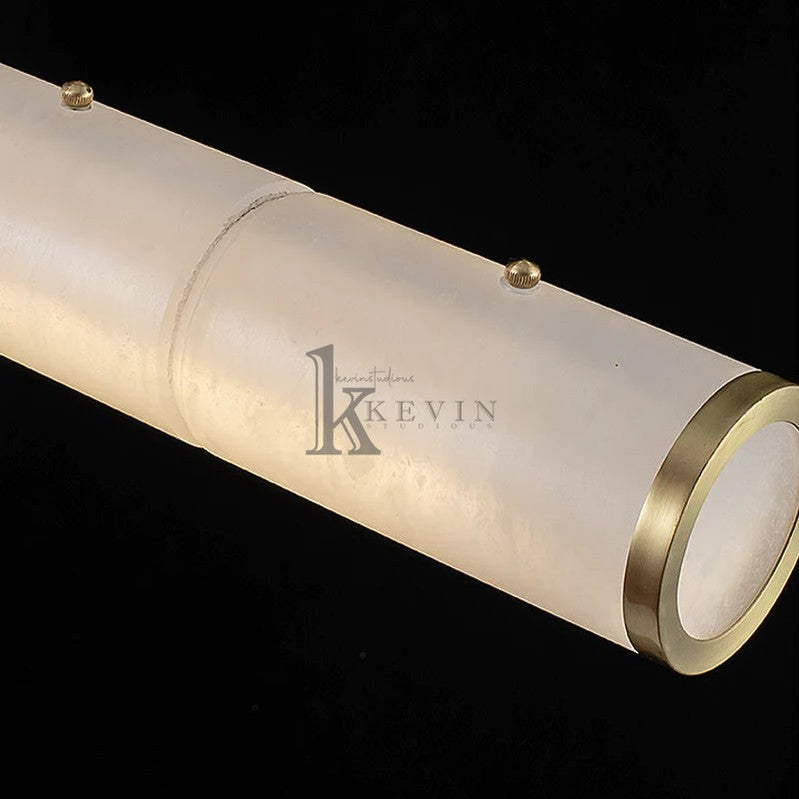 Chanavia Modern Linear Alabaster Chandelier, Chandelier Over Dining Table Pendant Light Kevin Studio Inc