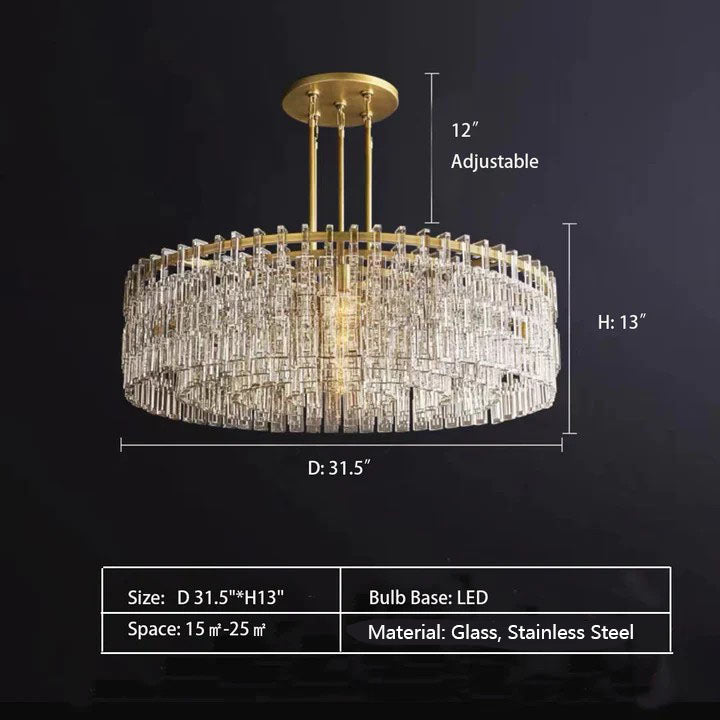 Extra Large Multi-layer Round/ Rectangle Crystal Ceiling Chandelier for Living/ Dining Room Chandeliers kevinstudiolives