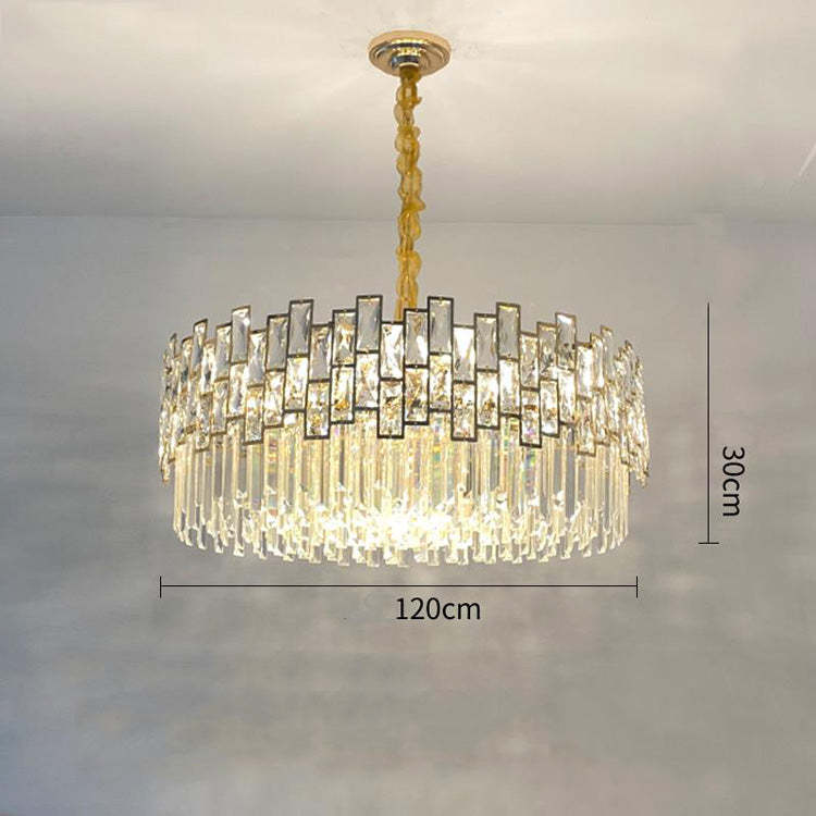 Emery Modern Round Crystal Chandelier For Living Room Chandeliers Kevin Studio Inc 47.2"D BRASS