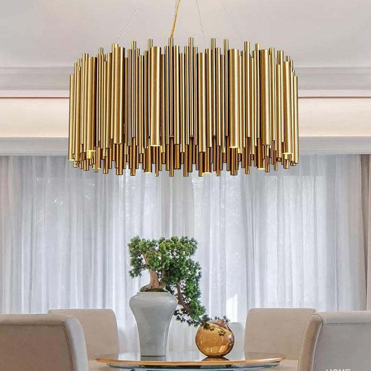 Makayla Modern Stainless Steel Round Chandelier For Living Room Chandeliers Kevin Studio Inc