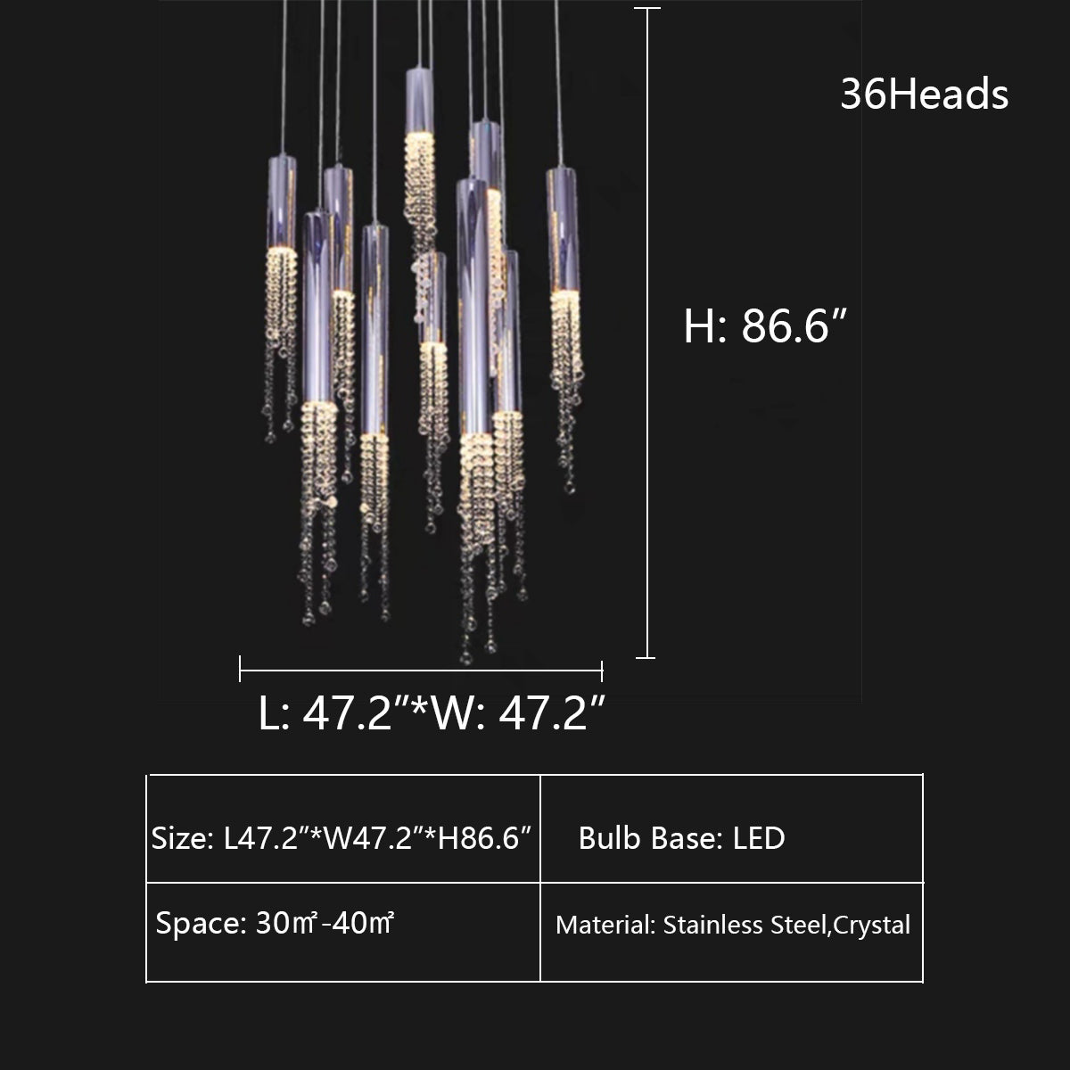 Foyer Staircase Chrome Ceiling Light Fixture Silver Crystal Pendant Chandelier For Hallway Entrance Chandeliers kevinstudiolives
