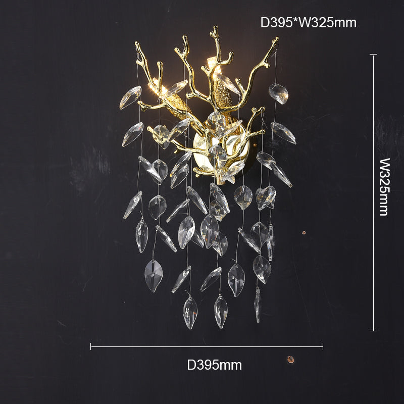 Aether Modern Stylish Clear Crystal Wall Sconce For Bedroom, Living Room Wall Sconce Kevin Studio Inc 15.6"diam.